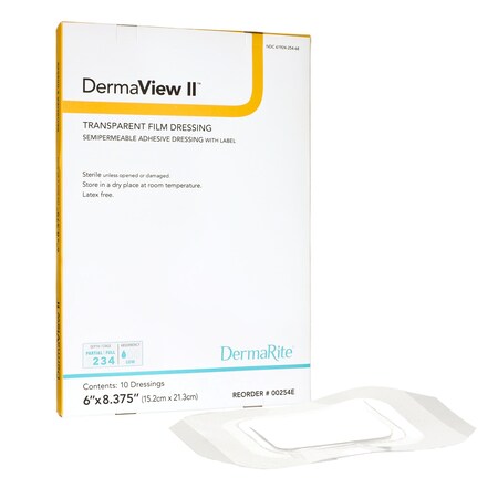 Transparent Film Dressing with Border, 6-1/2 x 8-3/8 Inch, Sterile, 10PK